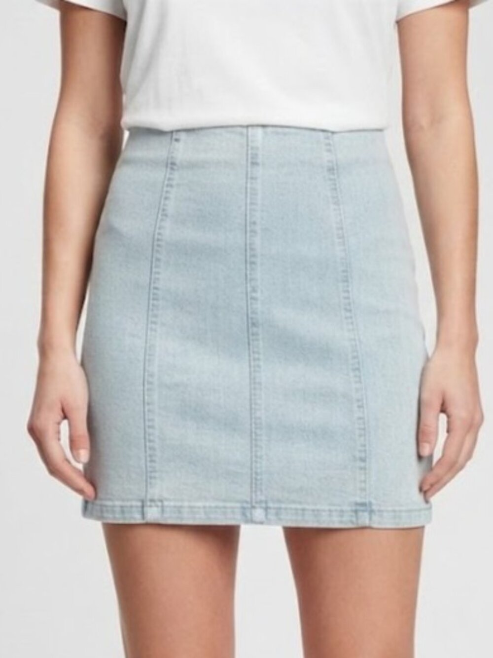 NWT Garage Light Blue Denim Panel Mini Skirt
